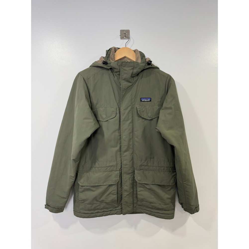Patagonia Men Green Isthmus Parka Fleece Lined Hooded Jacket XS